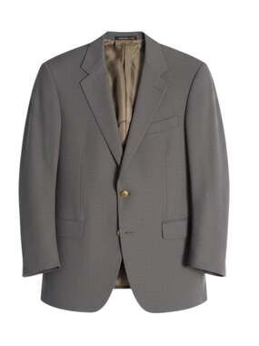 Hardwick Clothes Vintage Men's Grey Wool Blazer with Crest Gold Buttons